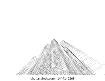 concept city architecture 3d vector illustration