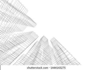 concept city architecture 3d vector illustration
