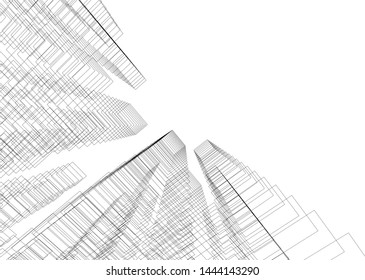concept city architecture 3d vector illustration