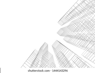 concept city architecture 3d vector illustration