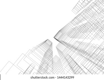 concept city architecture 3d vector illustration