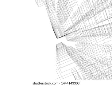 concept city architecture 3d vector illustration