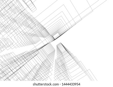 concept city architecture 3d vector illustration