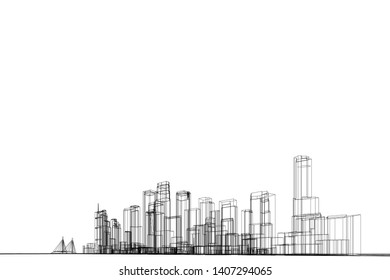 Concept city architecture vector illustration