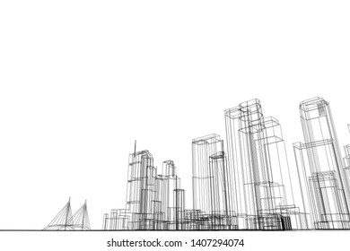 Concept city architecture vector illustration