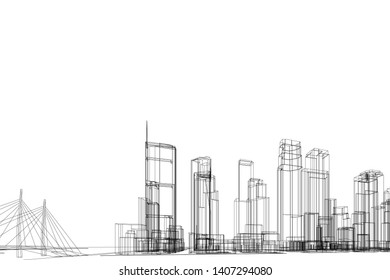 Concept city architecture vector illustration