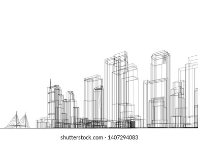 Concept city architecture vector illustration