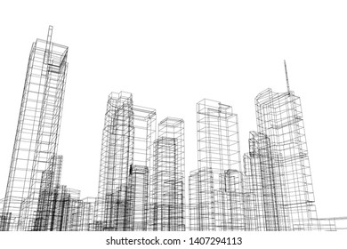 Concept city architecture vector illustration