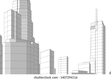 Concept city architecture vector illustration