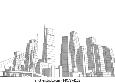 Concept city architecture vector illustration