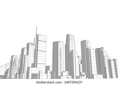 Concept city architecture vector illustration