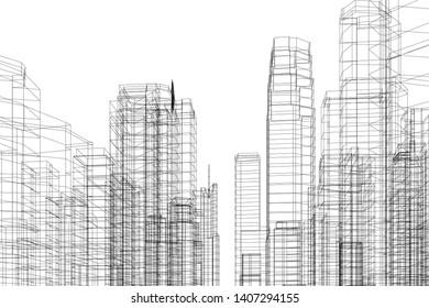 Concept city architecture vector illustration