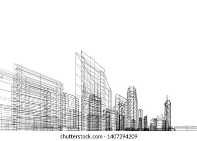 Concept city architecture vector illustration