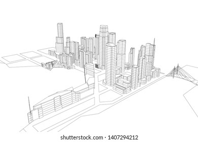 Concept city architecture vector illustration
