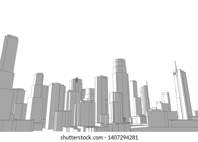 Concept city architecture vector illustration