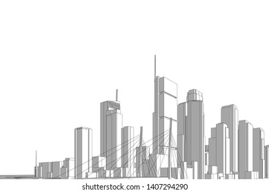 Concept city architecture vector illustration