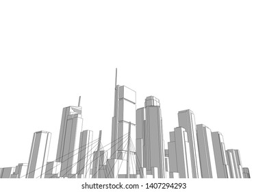 Concept city architecture vector illustration