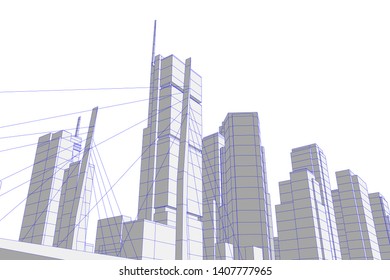Concept city architecture vector illustration