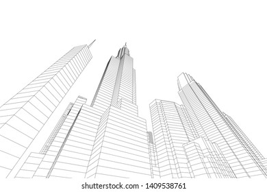 Concept city architecture vector illustration