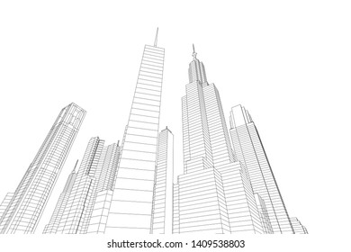 Concept city architecture vector illustration