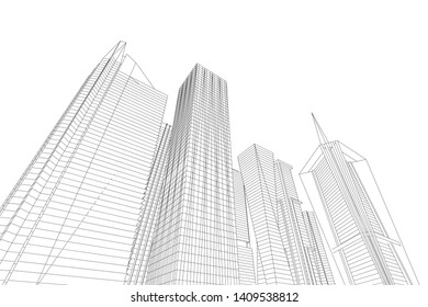 Concept city architecture vector illustration