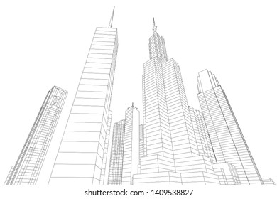 Concept city architecture vector illustration