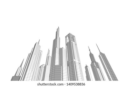 Concept city architecture vector illustration