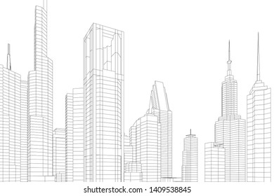 Concept city architecture vector illustration