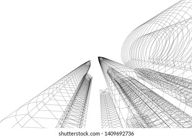 Concept city architecture, vector illustration