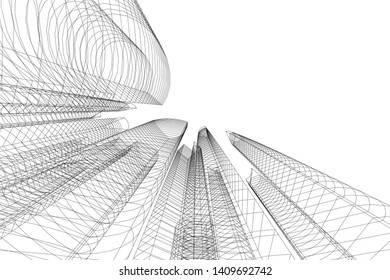 Concept city architecture, vector illustration