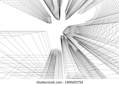 Concept city architecture, vector illustration