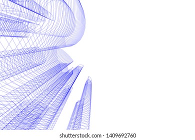 Concept city architecture, vector illustration