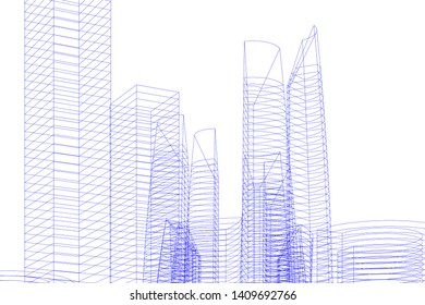 Concept city architecture, vector illustration