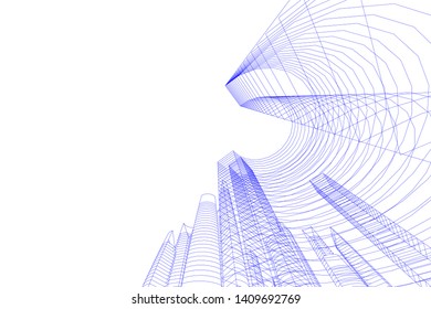 Concept city architecture, vector illustration
