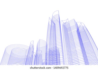 Concept city architecture, vector illustration
