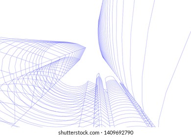 Concept city architecture, vector illustration