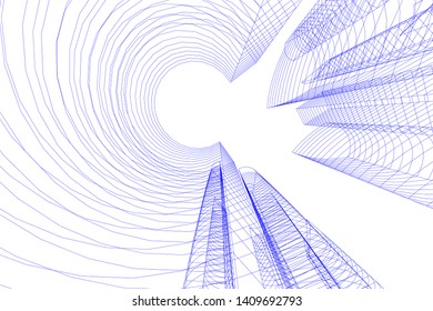Concept city architecture, vector illustration