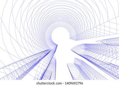 Concept city architecture, vector illustration