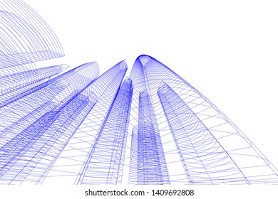 Concept city architecture, vector illustration