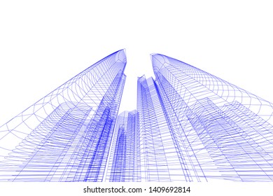 Concept city architecture, vector illustration