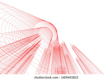 Concept city architecture, vector illustration