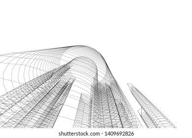 Concept city architecture, vector illustration