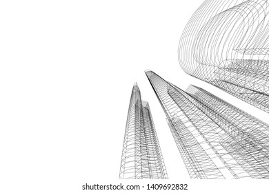 Concept city architecture, vector illustration