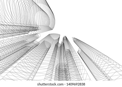 Concept city architecture, vector illustration