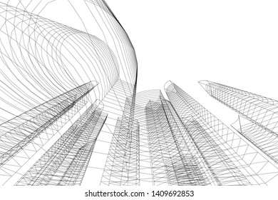 Concept city architecture, vector illustration