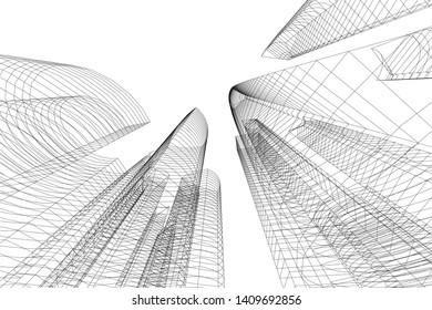 Concept city architecture, vector illustration