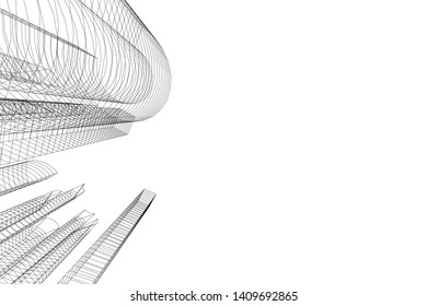Concept city architecture, vector illustration
