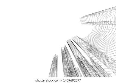 Concept city architecture, vector illustration
