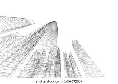 Concept city architecture, vector illustration
