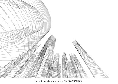 Concept city architecture, vector illustration